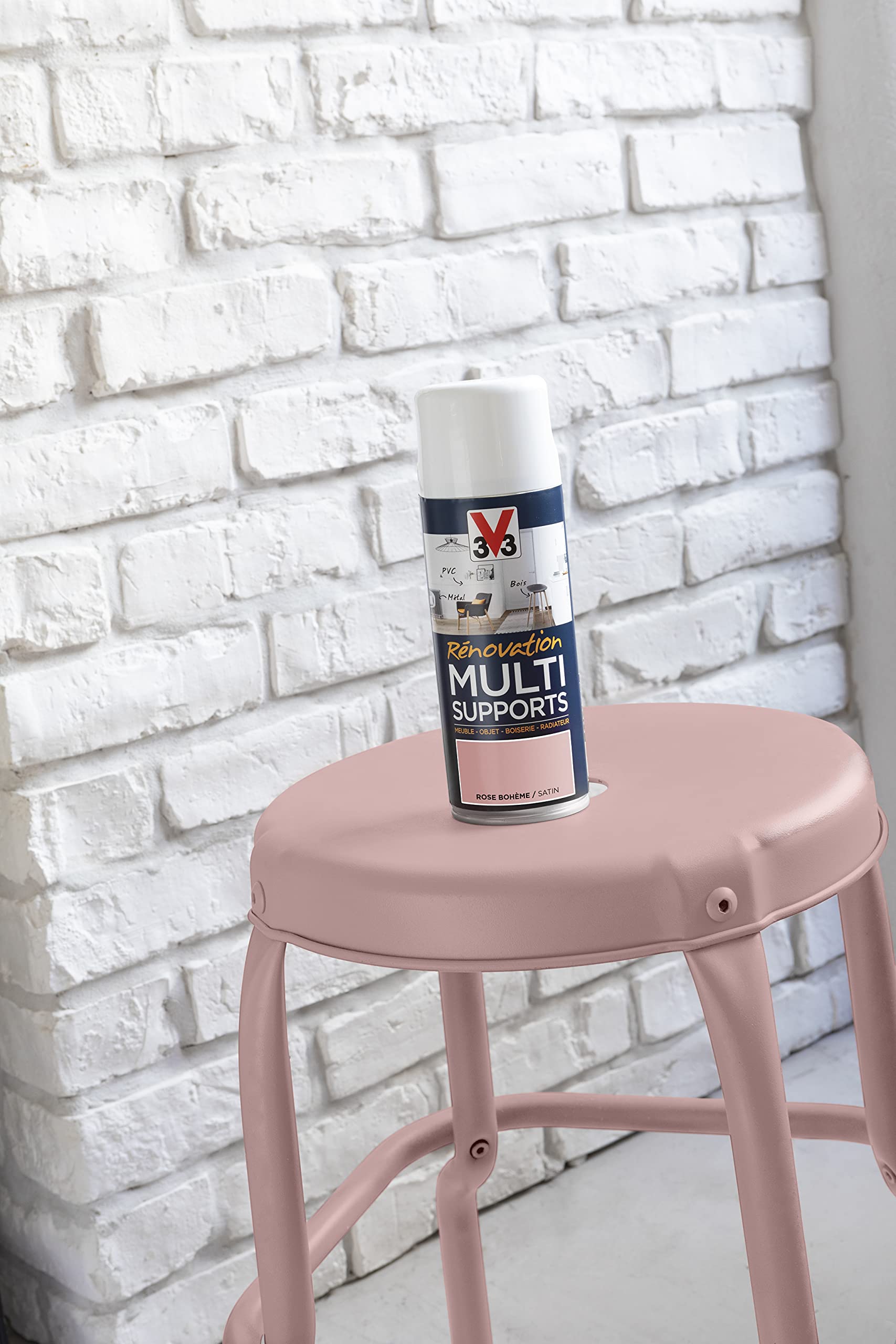 V33 Peinture Rénovation Multi-supports Rose bohème satin 400 ml