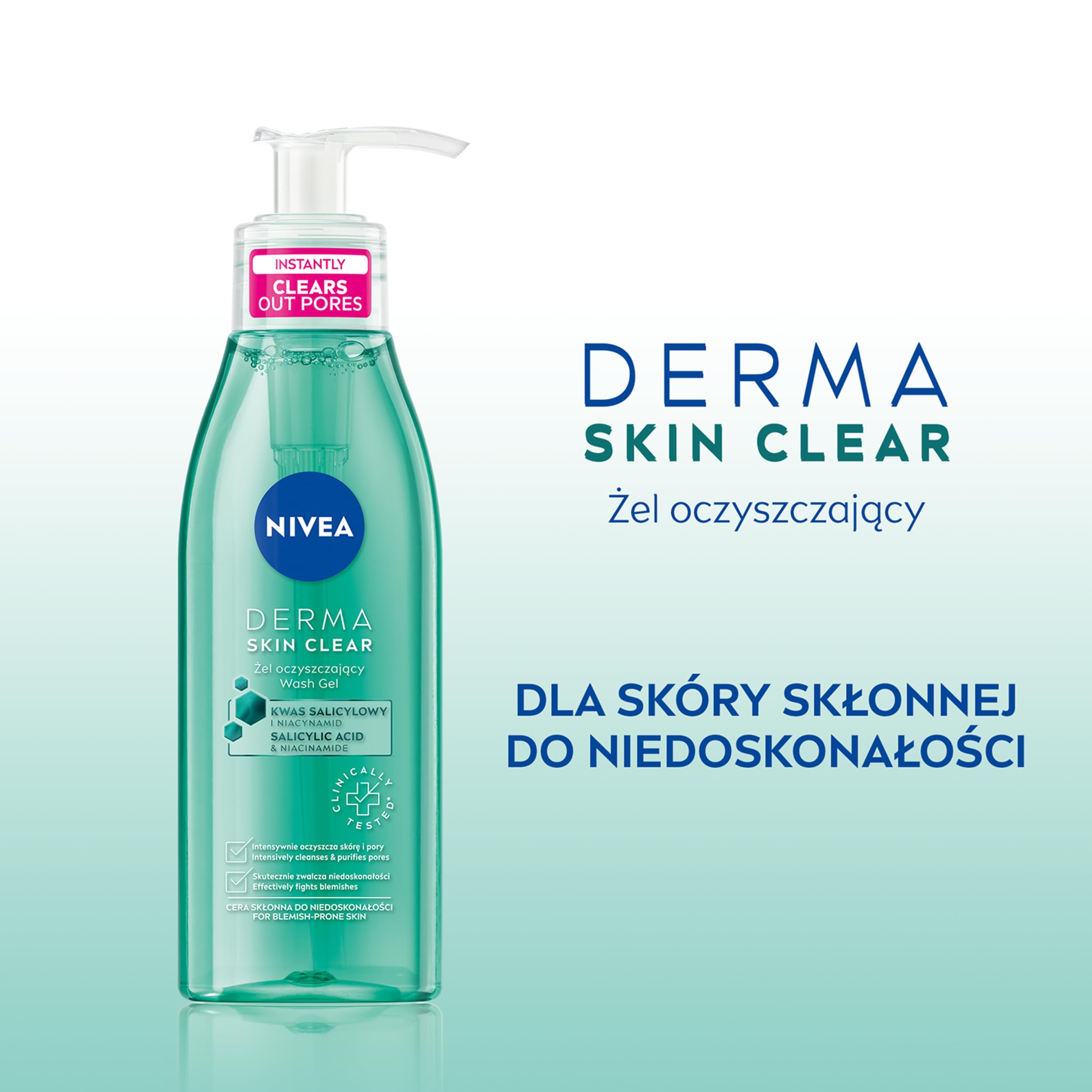 NIVEA Derma Skin Clear Oczyszczający żel do mycia twarzy 150 ml