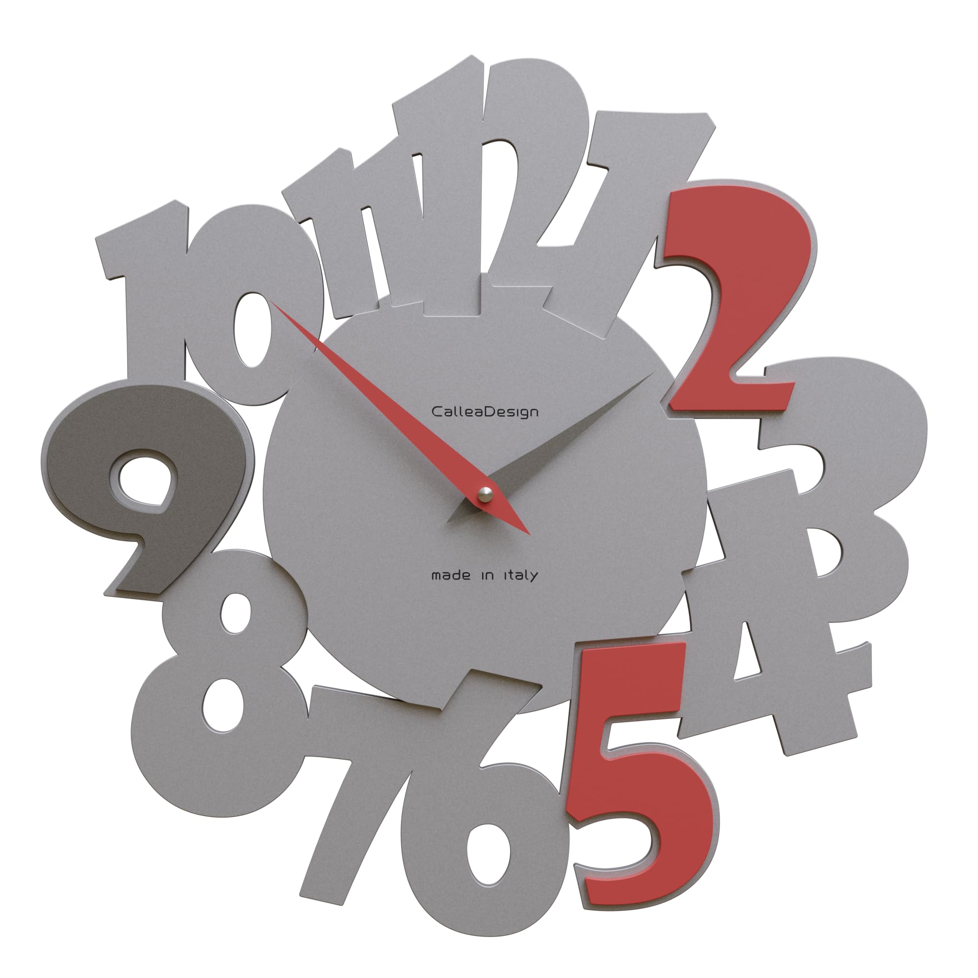 CalleaDesign Orologio da parete numeri adesivi legno tortora 50cm