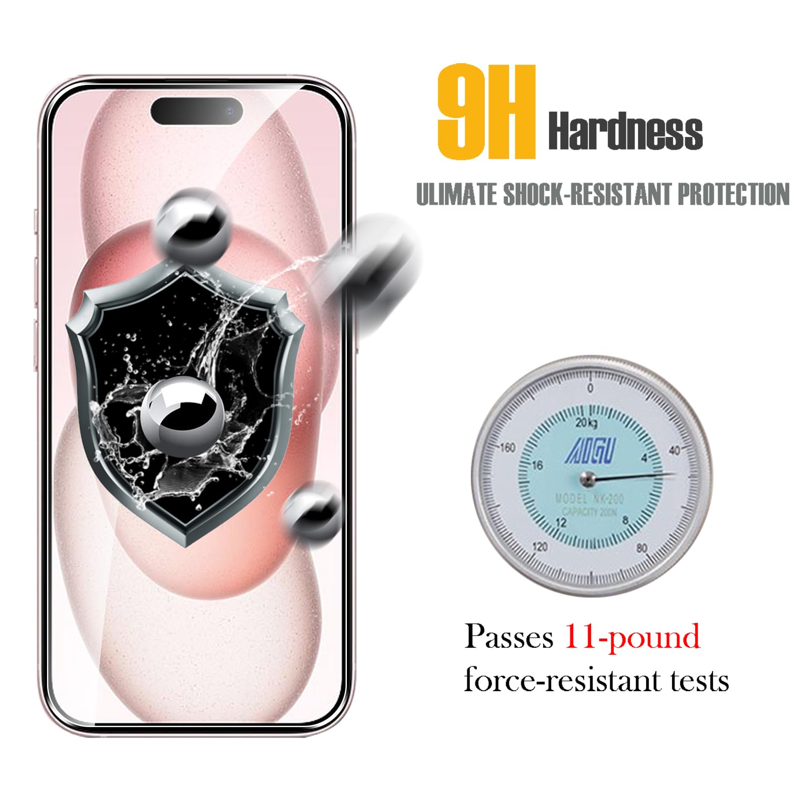 RKINC Vetro Temperato [3 Pezzi] Per IPhone 14 Pro 6.1-Inch, Pellicola