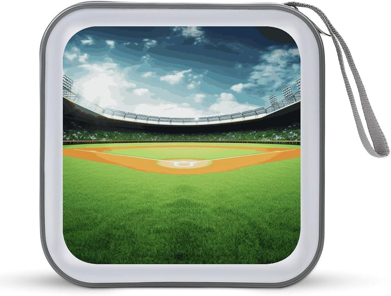 Green Baseball Field Backdrop CD Case CD Storage Box DVD Sleeves