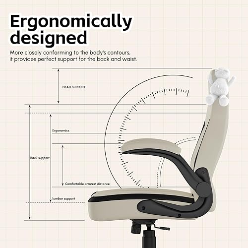 Miniatura 6 de Sillas Gaming para Adultos, Silla de Oficina con Soporte Lumbar y Altura Ajustable, Silla de Computadora con Reposabrazos Abatibles, Silla de Tareas