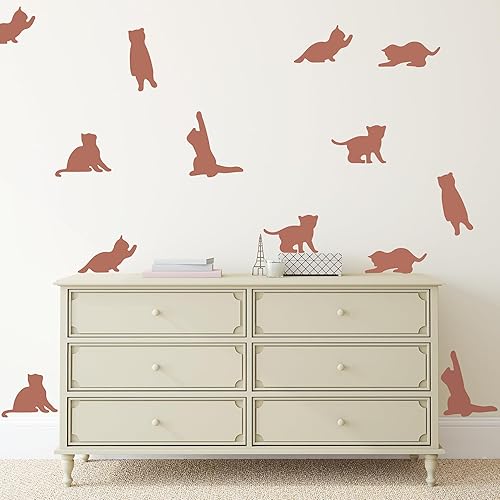 Miniatura 6 de Paquete de 6 plantillas de pared de 14 pulgadas con estampado de huellas de perro, gato, leopardo, jirafa, para pintar patrones grandes en pared,