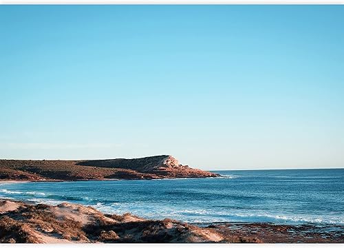 Miniatura 8 de SIGNFORD Adhesivo mural removible para pared, isla tropical vibrante, palmera, playa, naturaleza, desierto, fotografía, paisaje rústico, panorama