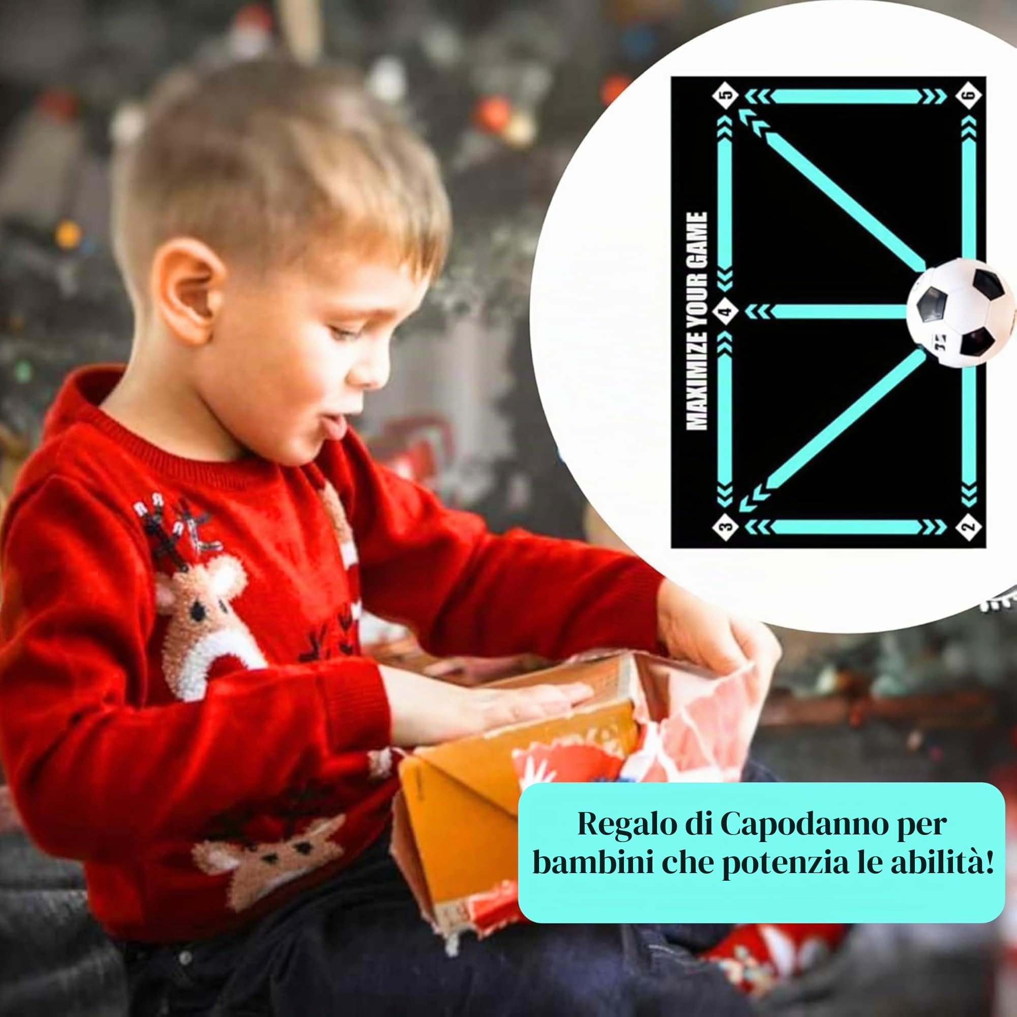 Tappetino da allenamento da calcio con app Mastery - Soccer Mastery Skills XL 90 x 60 cm, regalo per ragazzi | Controllo della palla da dribbling professionale e giochi di sollievo dallo stress per