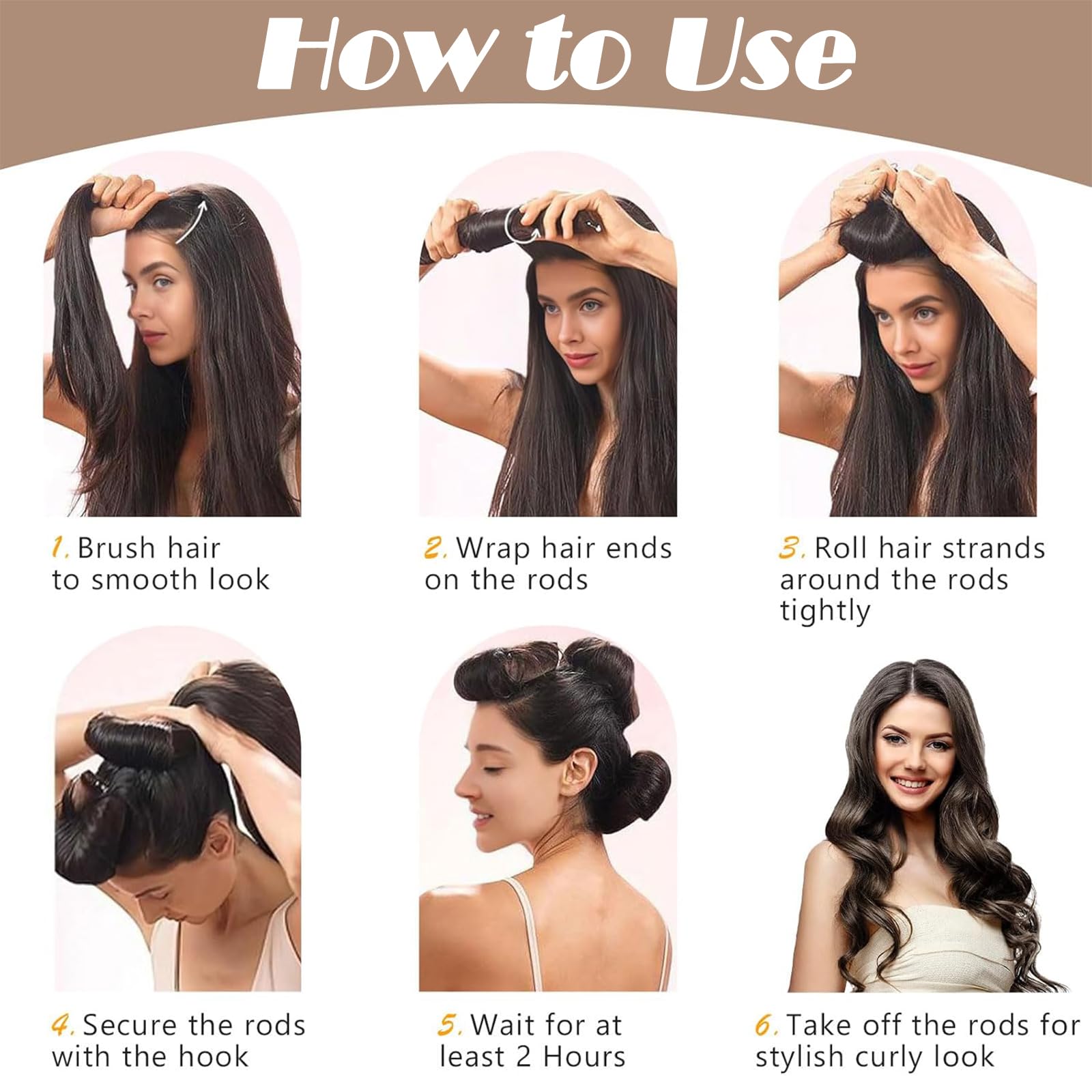 4 PCS Heatless Blowout Rods, With 1 PCS Soft Scarves+2 PCS Hair Loop, Overnight Blowout Rods, Heatless Curls - Image 3