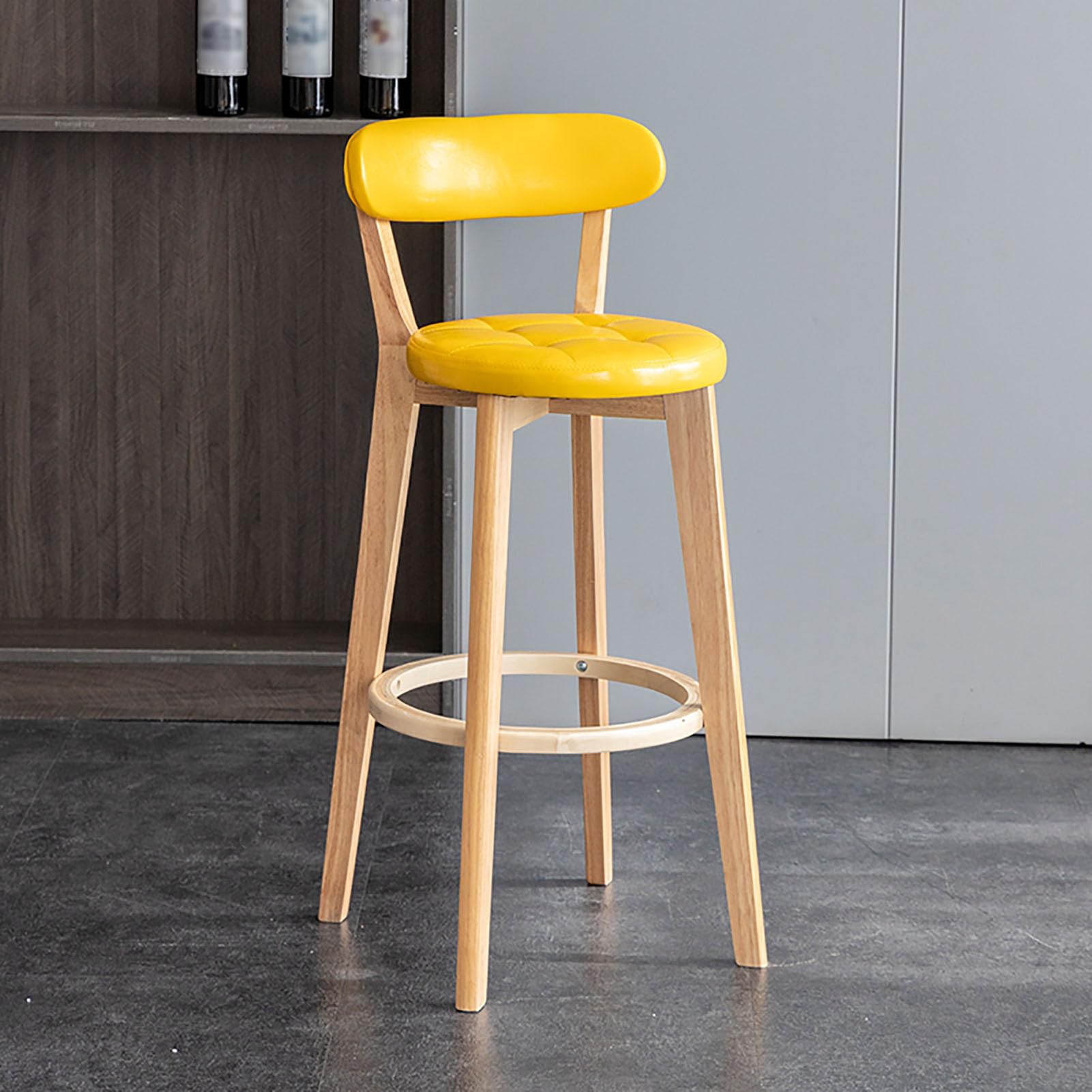 Taburetes altos de piel sintética tapizados con asiento ergonómico y limpieza fácil para barra