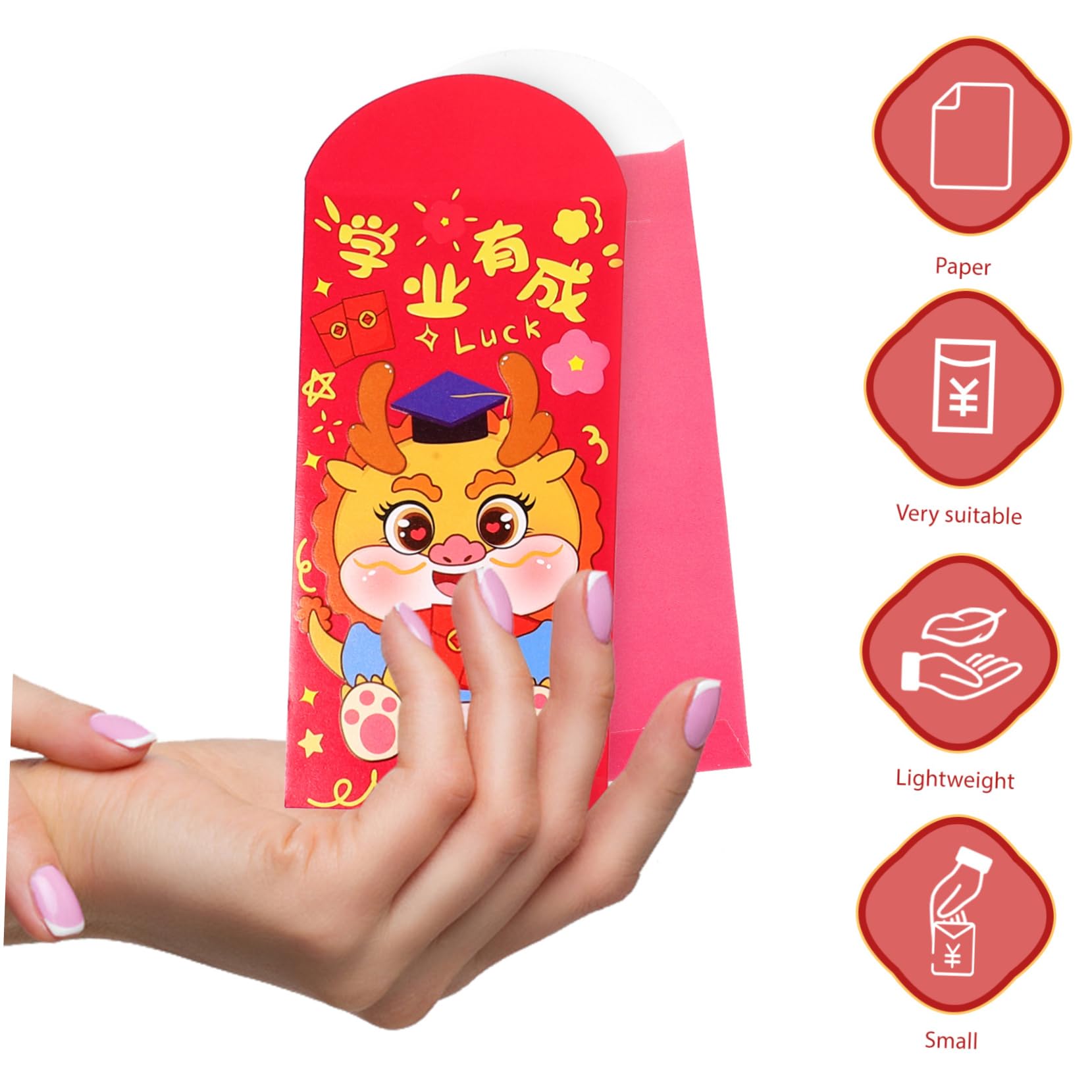 SHINEOFI Decoración Bolsillo Rojo Tradicional Sobres De Dinero Para Efectivo Decoration Bolsas De Año Nuevo Lunar Paquete Sobre De Dinero Rojo Copla Papel 30 Piezas X 4