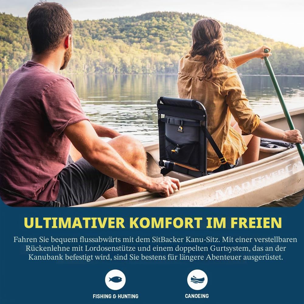GCI Outdoor SitBacker Verstellbarer Kanusitz mit Rückenstütze