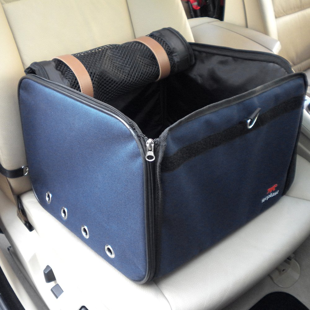 Ferplast Transportin Gato Arca, Transportín Perro, Transportin Perro Pequeño, Apertura Amplia, Plegable, Asas Ajustable, Correa de Seguridad, Máx. 8 kg, 38 x 38 xh 29 cm