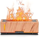 Diffuserlove Flame Diffuser Essential Oil Diffusers 200ml Fireplace Aroma Diffusers for Bedroom Essential Oils Cool Flame Oil Diffuser (Size:9.8 L x 2.67 W x 3.5 H)