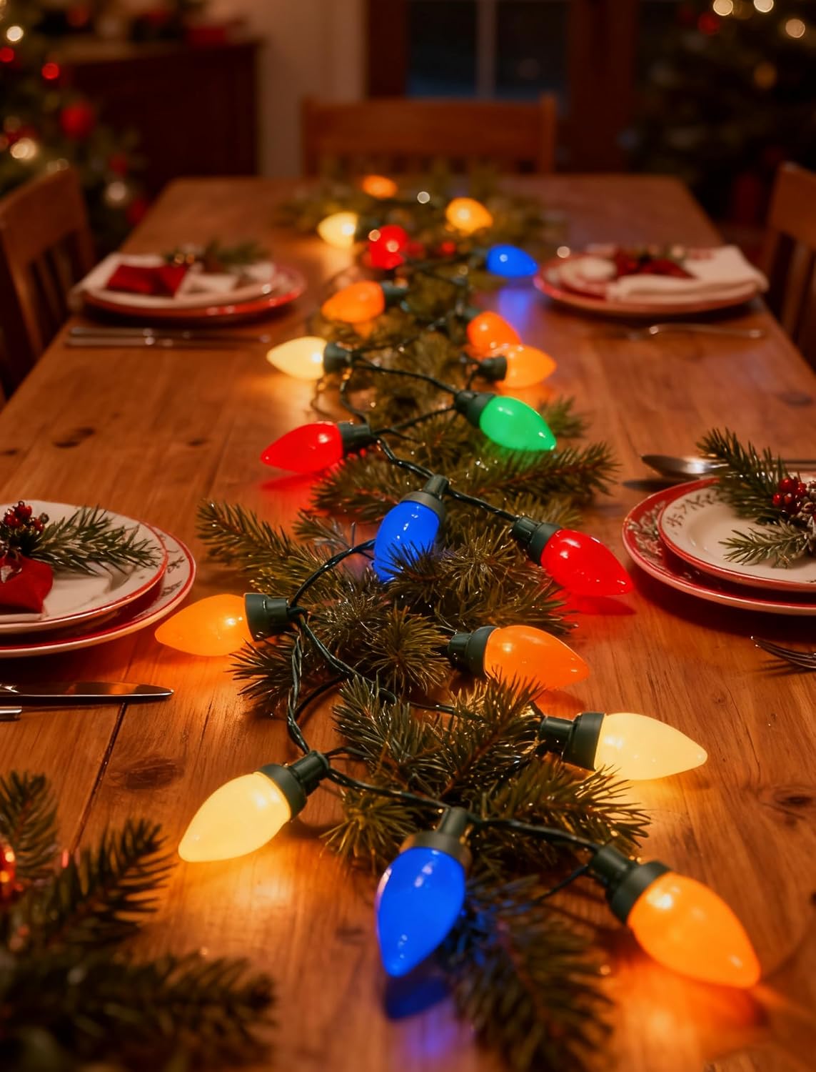 50 C7 LED Christmas Lights Outdoor, 26Ft Outdoor Christmas Decoratios image 5