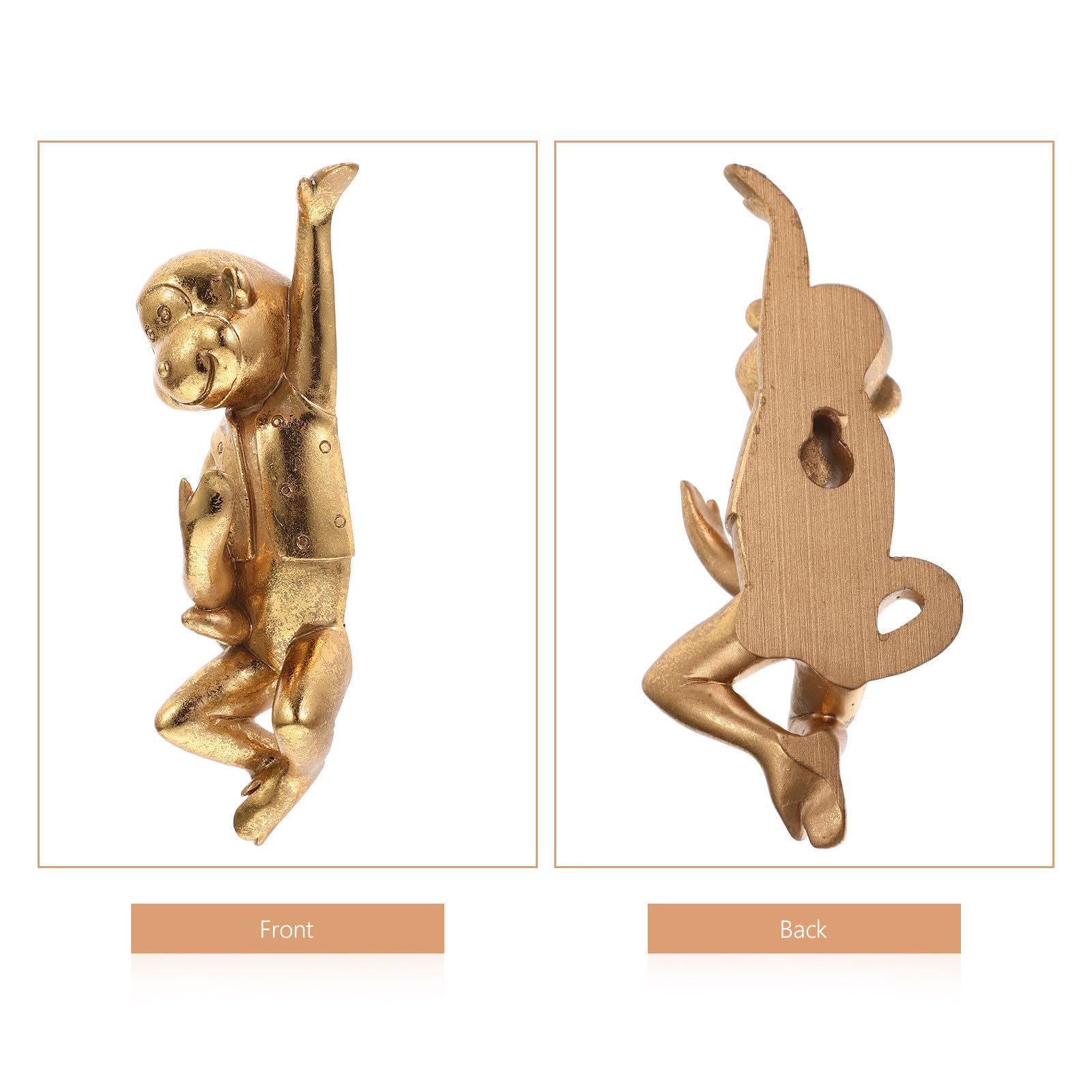 Toddmomy Ganchos Adhesivos Decorativos de Resina en Forma de Animales Dorados para Cocina y Sala, Diseño Creativo 3d Resistentes y Fáciles de Colocar