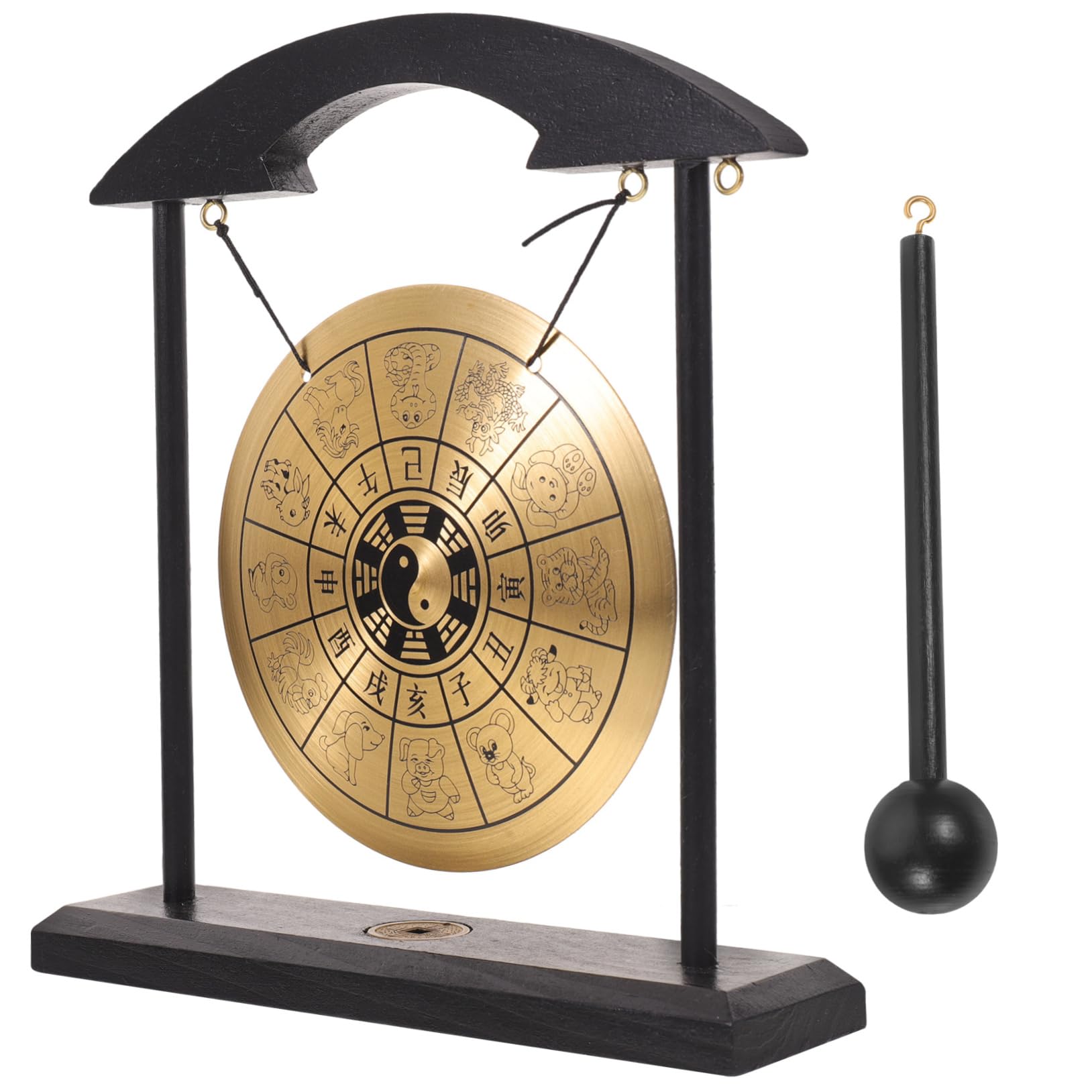 CIMAXIC Traditional Handmade Gong Zodiac Gong Adornment Unique Craft Desktop Gong Decor Home Decorative Item