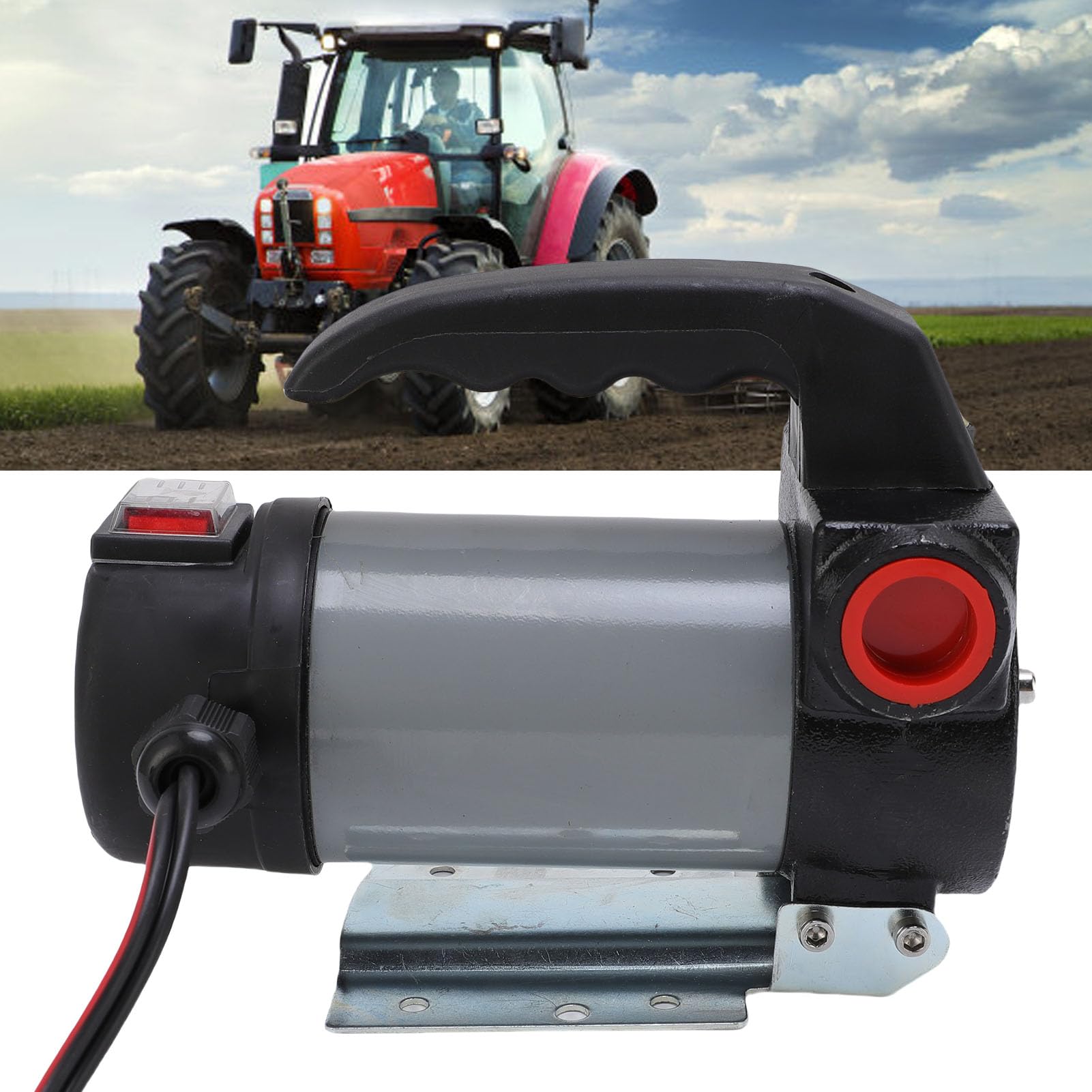 Sxhlseller Zestaw Pompy Paliwa, Elektryczna Pompa do Przetaczania Paliwa Samozasysająca Pompa 120 W 40 L Min. Maks. wysokość Podnoszenia 8 M z Wbudowanym Zaworem Obejściowym i siatką Filtra do