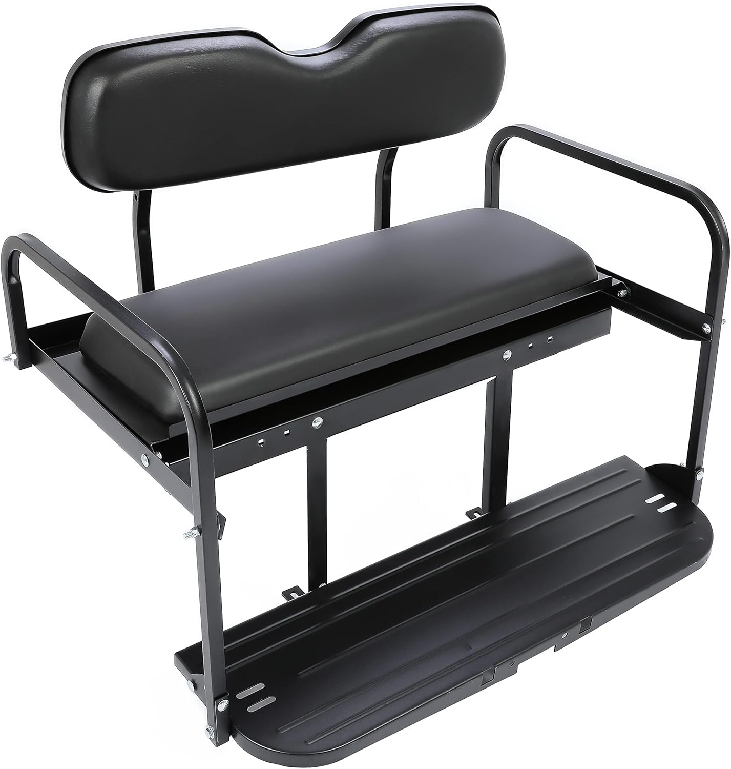 HECASA Golf Cart Rear Back Seat Kit Compatible with Yamaha G2 G9 Gas or Electric Models Folding Fold Down Black Alloy Steel