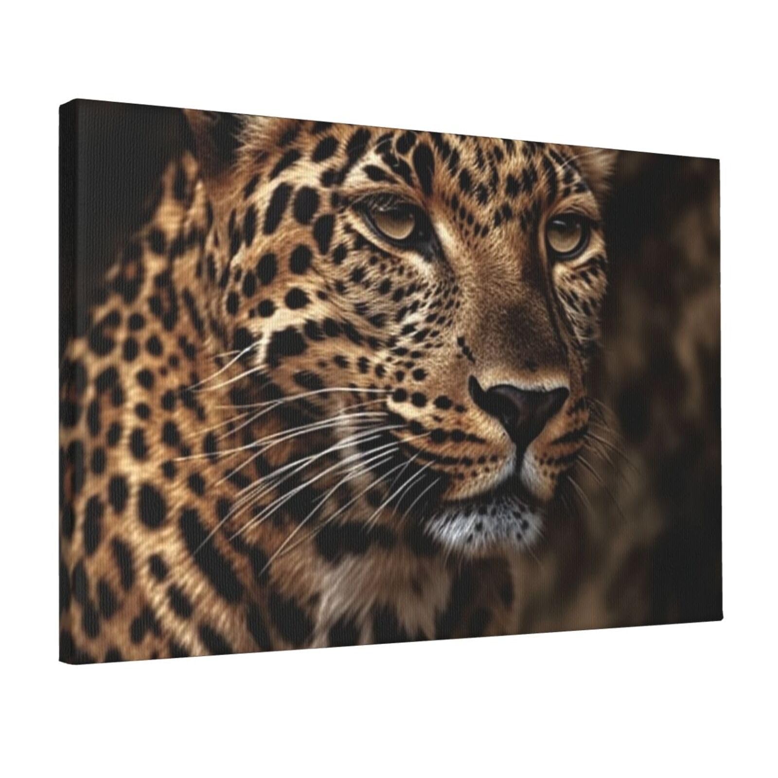 Toile léopard marron 45x30 cm encadrée et prête à poser - 8