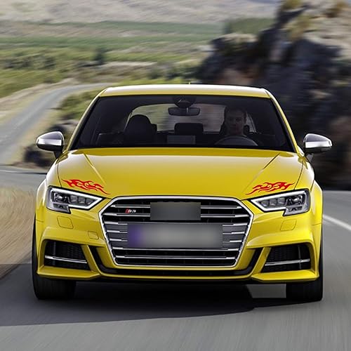 Miniatura 5 de TOMALL 2 calcomanías reflectantes de llama de 15.7 in para automóvil, carreras de llamas, calcomanías deportivas de rayas para carrito de golf,