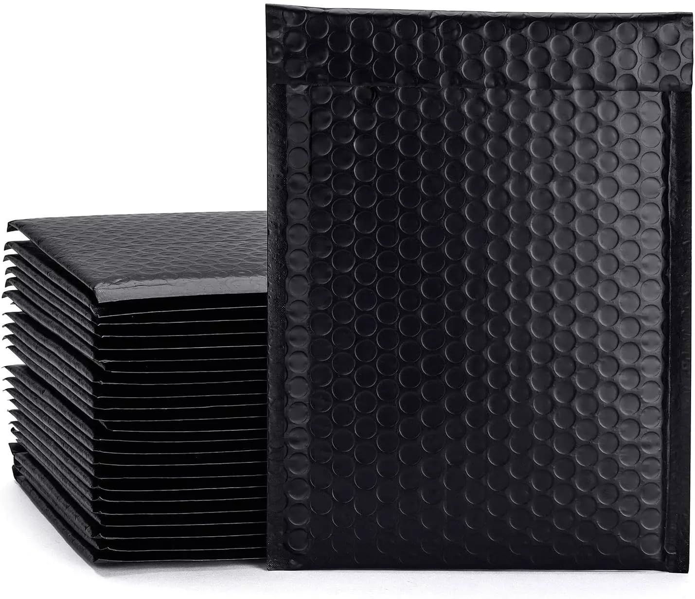 Bubble Mailers 100 Pack, Metallic Foil Bubble Mailer Waterproof Self Seal Shipping Gold Silver Black or Pink, Padded Envelopes for Mailing Packaging (Black, 200x265mm) — image 1