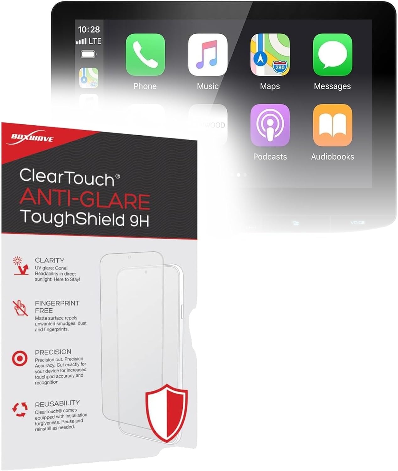 BoxWave Screen Protector Compatible with Kenwood DMX1037S - ClearTouch Anti-Glare ToughShield 9H (2-Pack), Anti-Glare 9H Tough Flexible Film Screen Protector