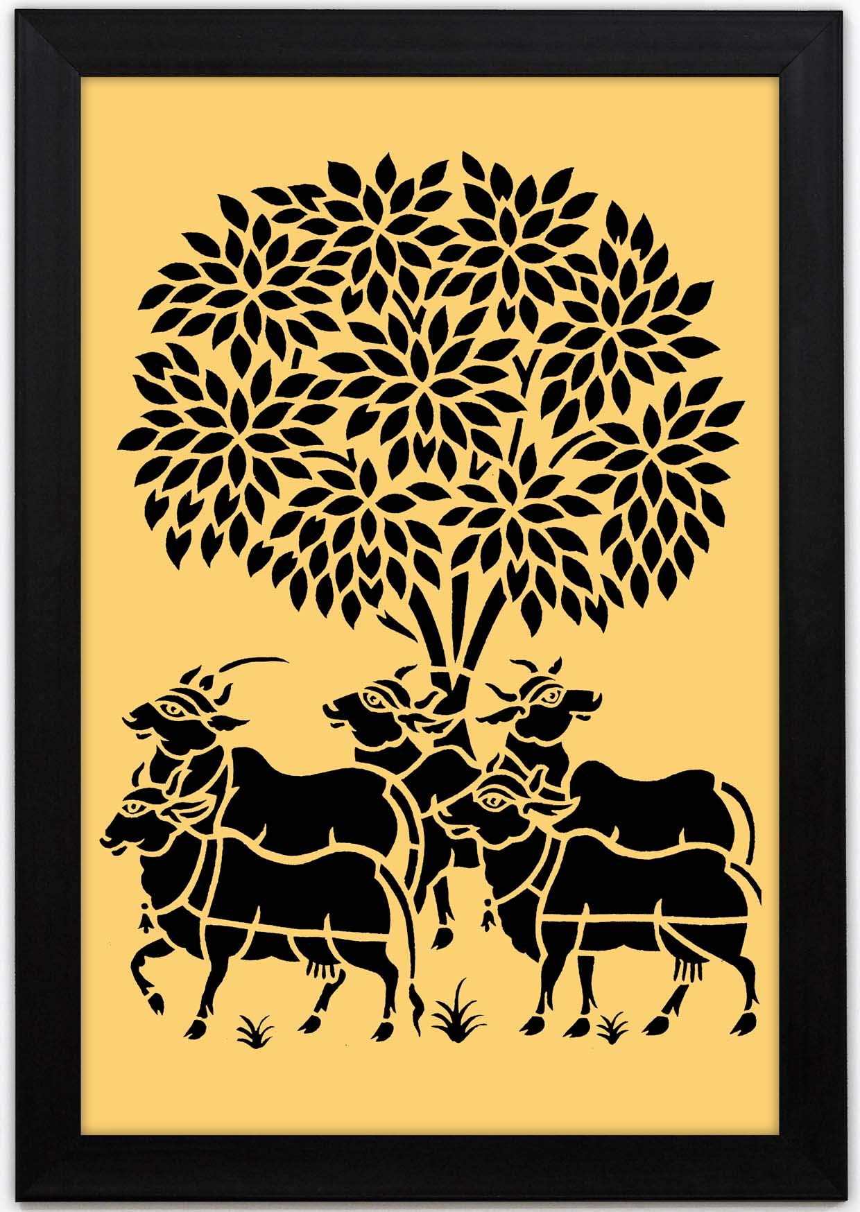 Braj Art GallerySanjhi Art Gold Painting 13.5X19.5 Inches