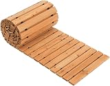 VEVOR Sentiero da Giardino in Legno 3,65 m x 55,88 cm Sentiero da Giardino Dritto Antiscivolo Srotolabile, per Esterni in Cedro con Collegamento in Fune Metallica Pietre per Pavimentazioni da Giardino - 12
