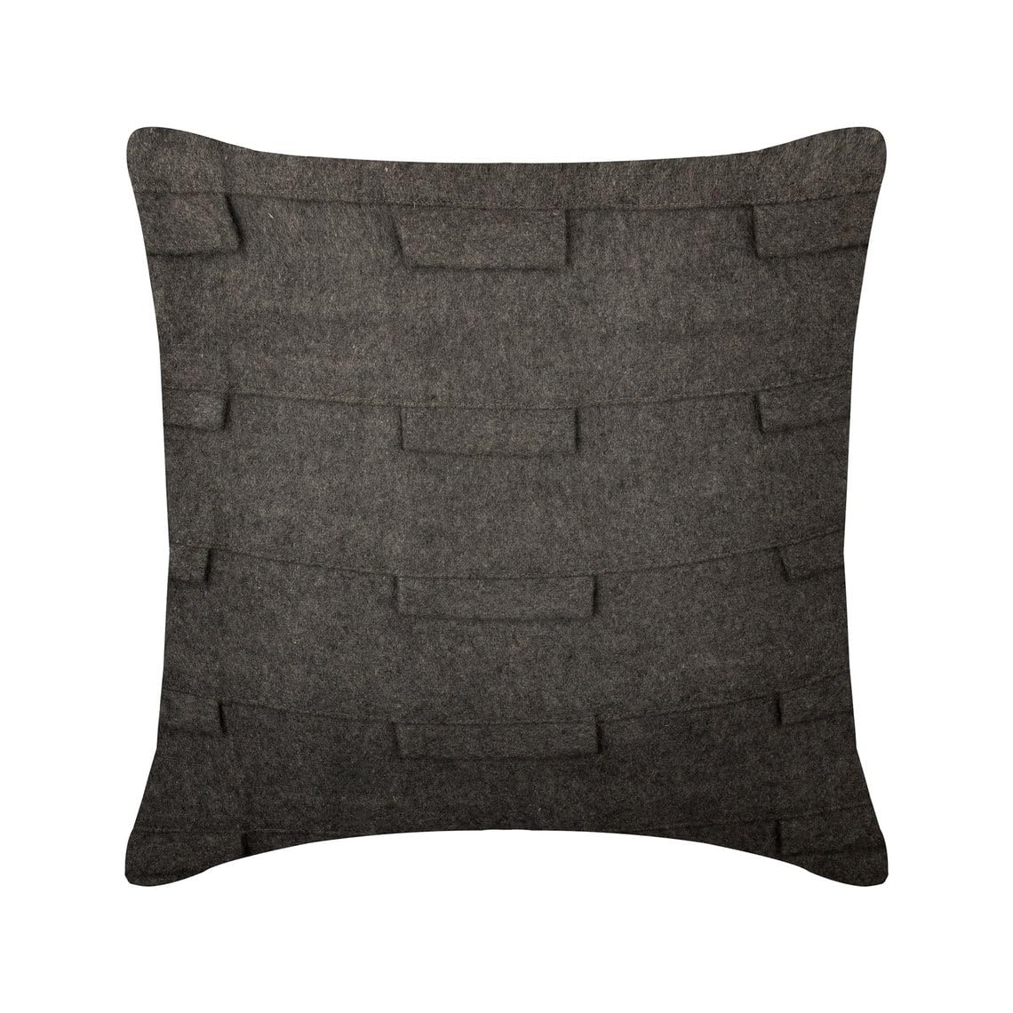 The HomeCentric Decorative Ash Grey Cushion Covers Pack of 2, 60x60 cm (24"x24"), Square Throw Pillow Covers, Felt Cushion Covers with Pintucks, Striped Contemporary Cushioncases - Grey Sophistication โ image 1