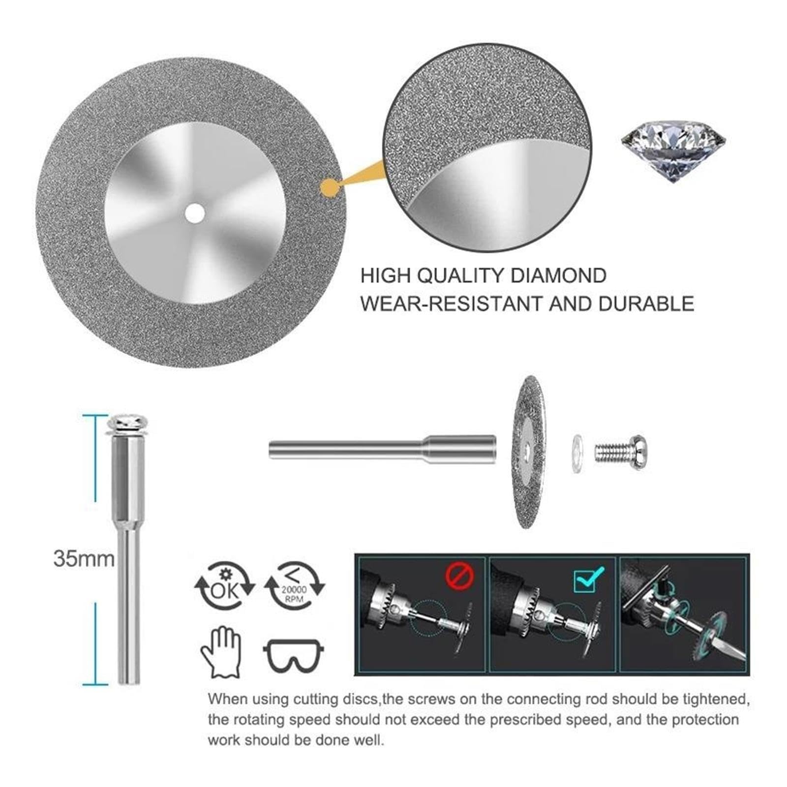 Mini Discos De Corte De Diamante De 5 Piezas Con Mango