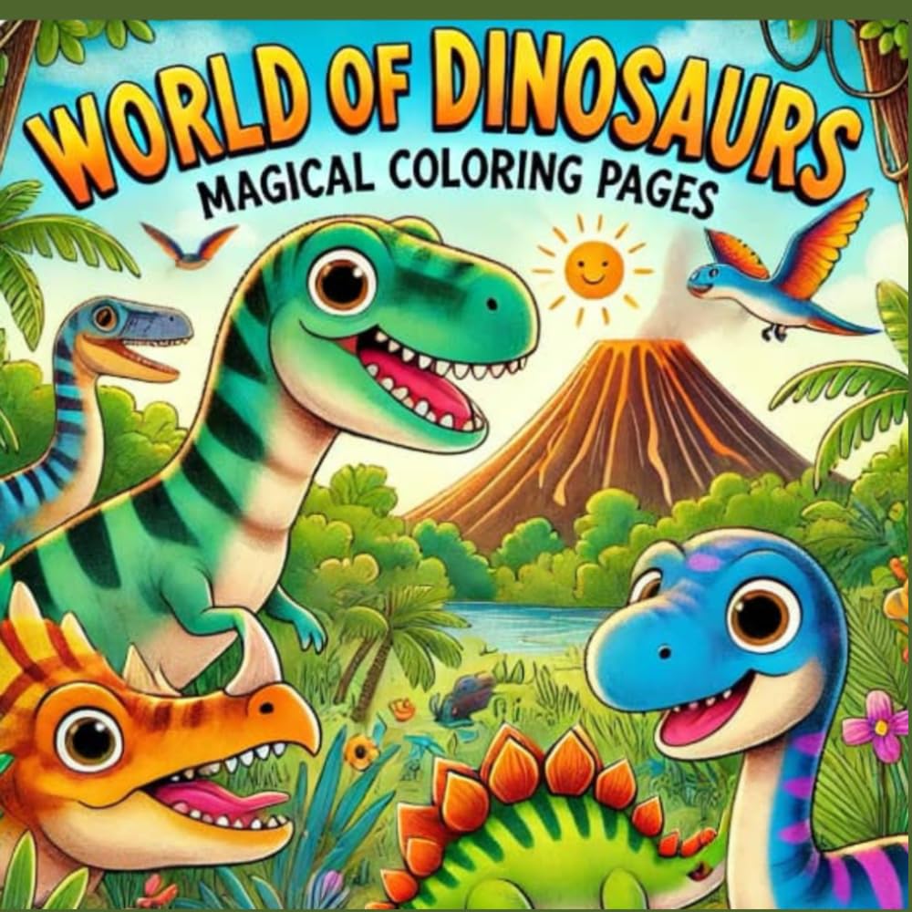 World of Dinosaurs:: Magical Coloring Pages