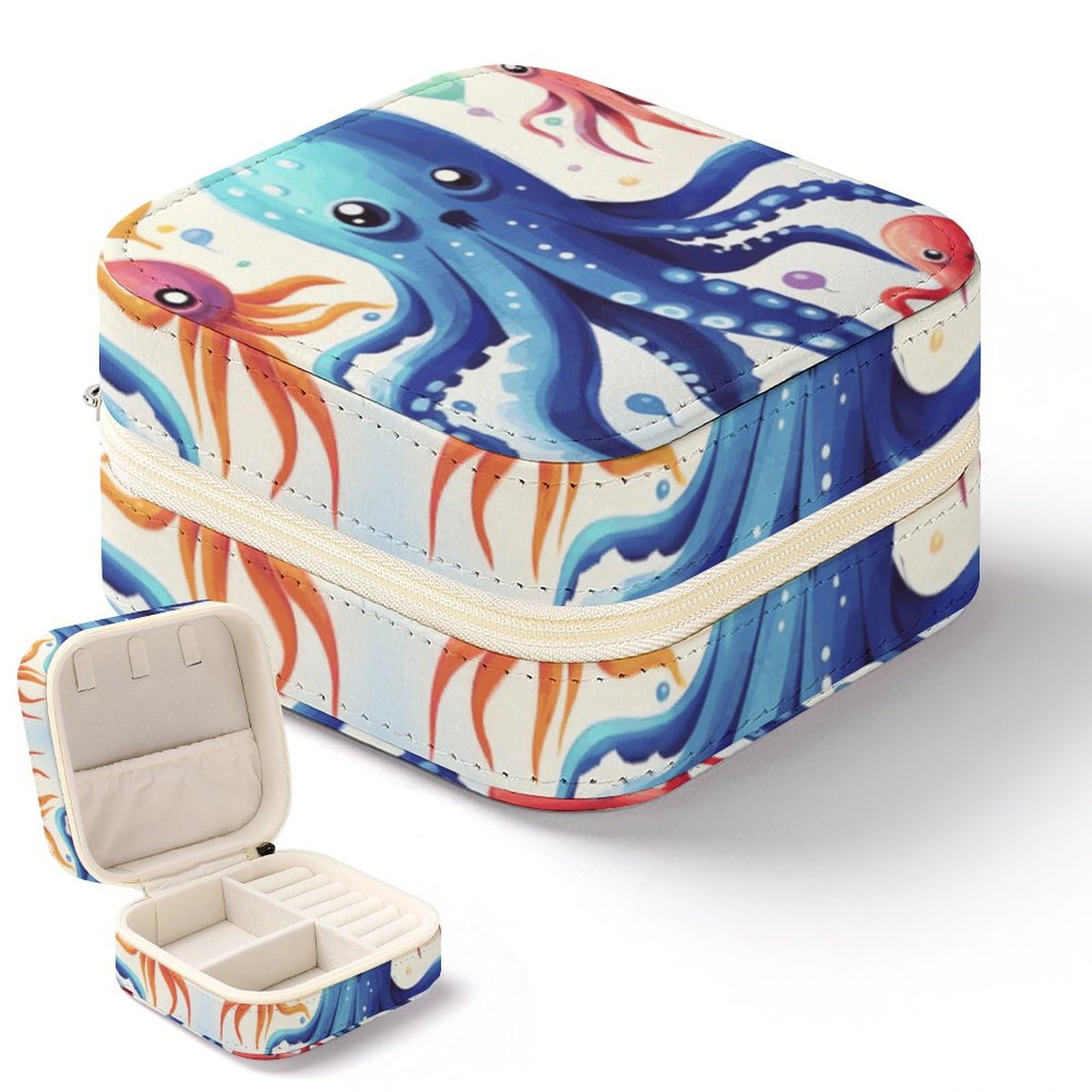 Boîte de rangement portable et présentoir à bijoux pour bagues et boucles