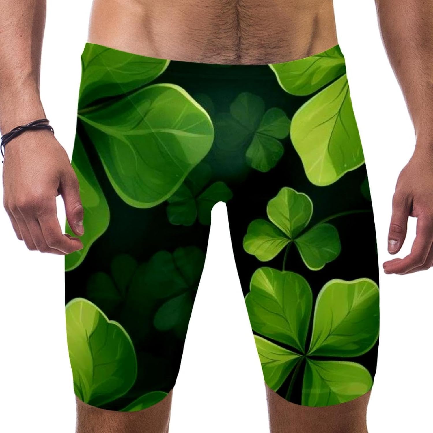 St Patrick's Day Men's Swim Jammers for Training, Swim Shorts for Boy Dry Quick Youth Boys Jammer Swimwear