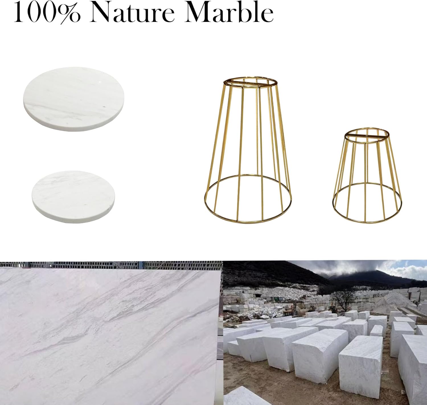 Cupcake Stand Set of 2（Size:7.87''+6.69'',Jazz White,Premium Marble Cake Stands,Party Décor â Display for Pastry,for Food,Cake,Jewelry,Soap,Perfume,Wine