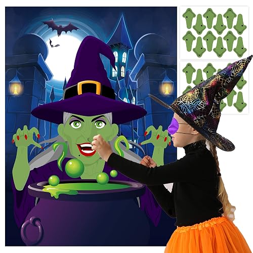 MISS FANTASY Halloween Games Pin the Nose on The Witch Game