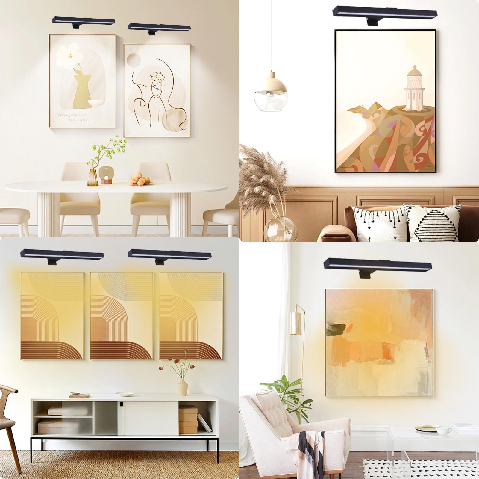 2Pack Wireless Picture Light luce pittura dimmabile con telecomando 16 pollici ricaricabile 3 modalità luce e timer per opere d'arte murale