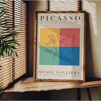Fark Tan t m Picasso  er evesiz Poster, Modern Dekoratif  er evesiz Poster, Tablo, Picasso-7, 21 x 30
