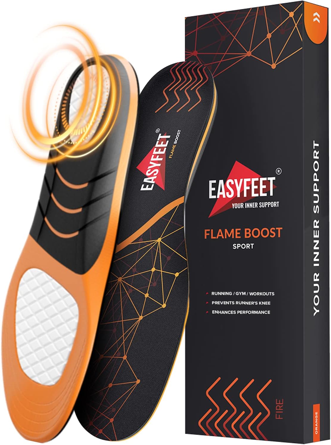 EASYFEET{New 2022} Sport Athletic Shoe Insoles Men Women - Ideal for Active Sports Walking Running Training Hiking Hockey - Extra Shock Absorption Inserts - Orthotic Comfort Insoles for Sneakers Running Shoes