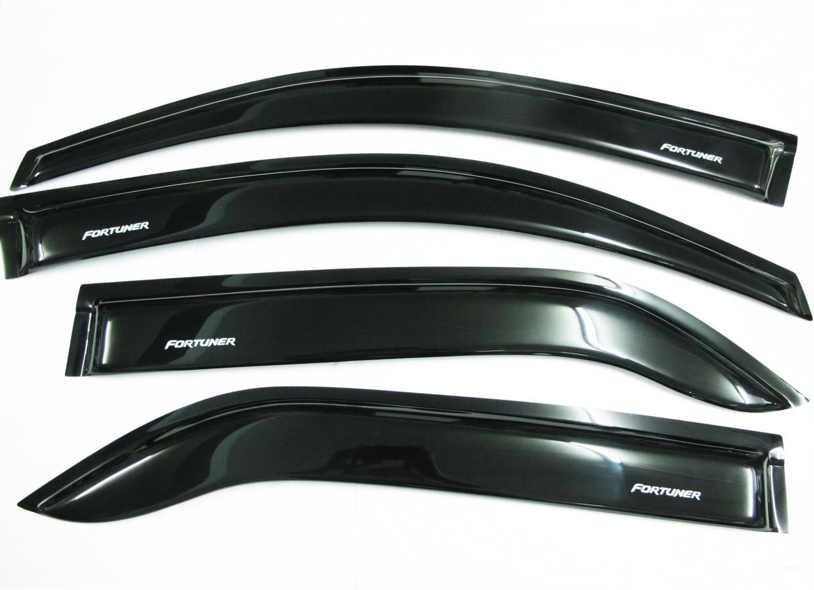 Black 4 Door Weather Guards Window Vent Visor Shield Toyota Fortuner 2005-2014