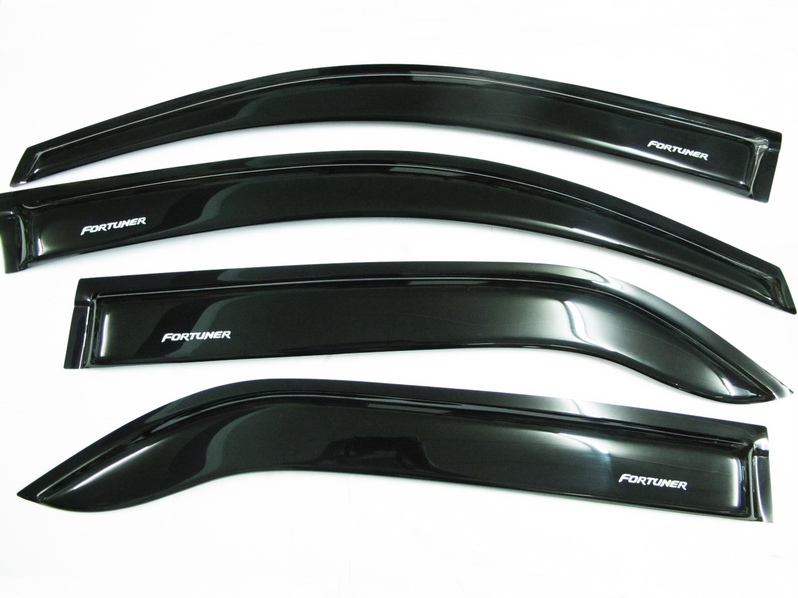 Black 4 Door Weather Guards Window Vent Visor Shield Toyota Fortuner 2005-2014