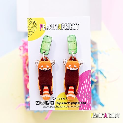 Miniatura 9 de PeachyApricot Cute Red Panda Earrings