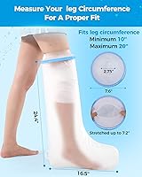 Vista 4 de Forias Waterproof Cast Cover, Reusable Leg Cast Cover for Showering Watertight Cast Protector for Shower Ankle Foot Knee Injuries - Half Leg Covers