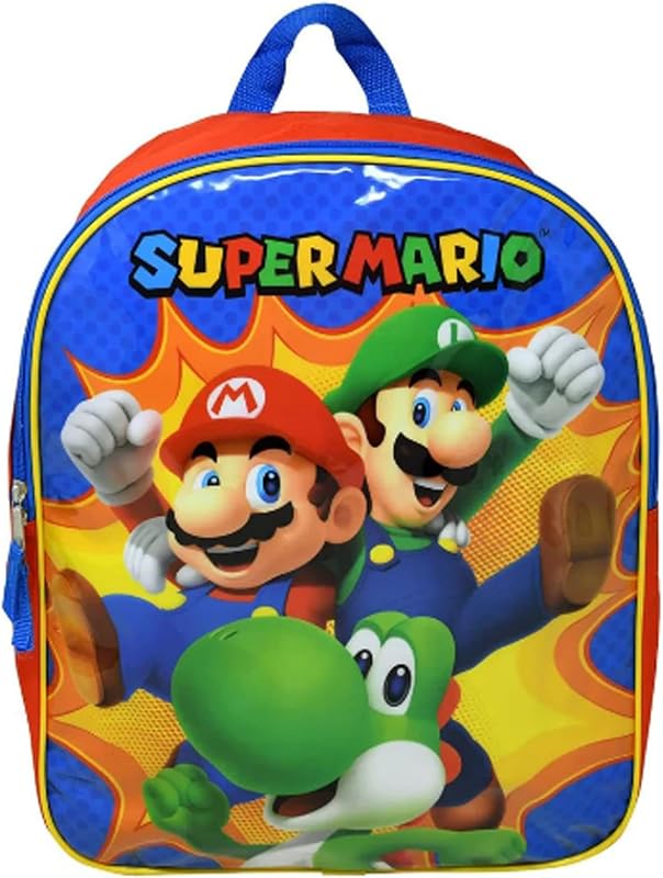 Accessory Innovations Super Mario 15'' Backpack with Plain Front, Blue