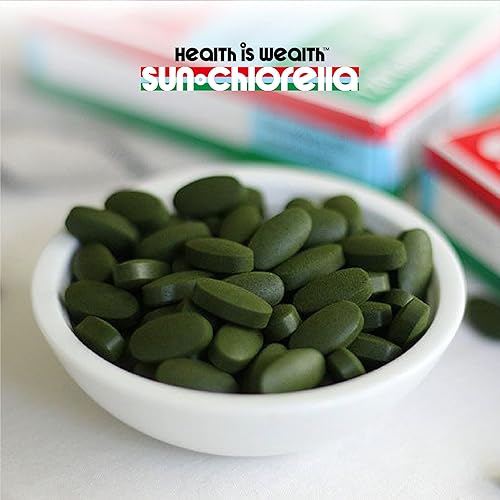Miniatura 8 de Sun Chlorella Suplemento superalimento de algas verdes para todo el cuerpo de 500 mg  Defensa inmunológica, salud intestinal, purificación natural,