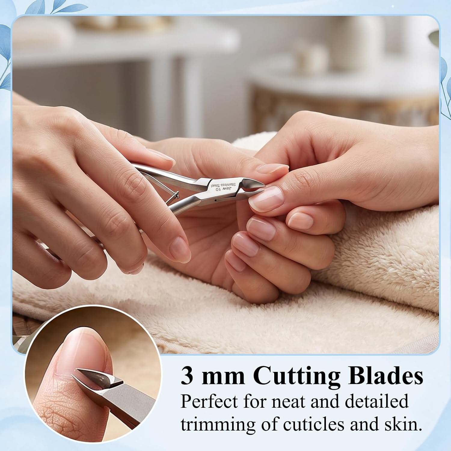 Lothee 4 Pcs Curved Cuticle Scissor Trimmer 100 Sterilizer Pouch, Silver