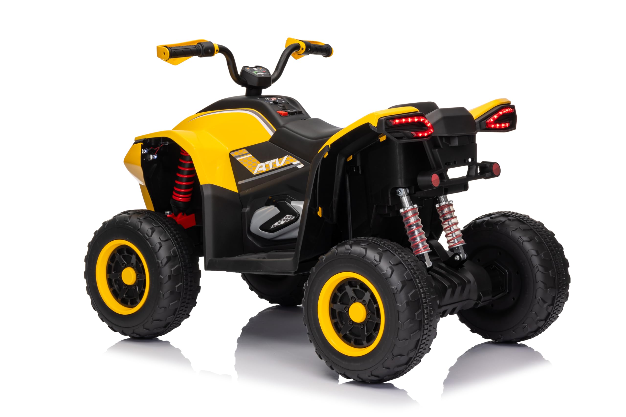 LALAHO Quad elettrico per bambini, 24 V, 7 Ah, con 2 motori, giallo