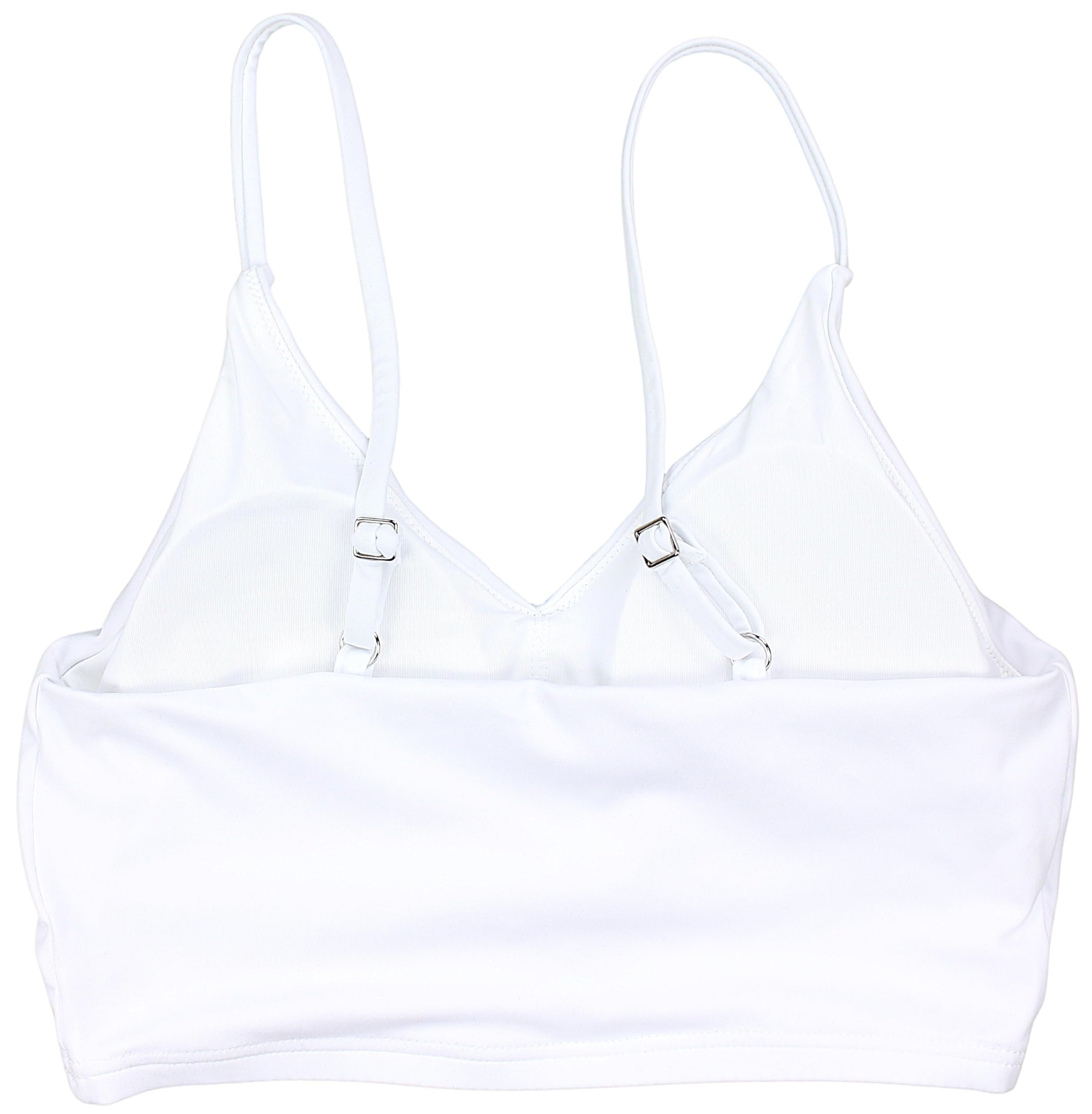 Aquarti Damskie bikini, top z wyściełanymi ramiączkami spaghetti, dekolt w serek, strój kąpielowy, joga, fitness