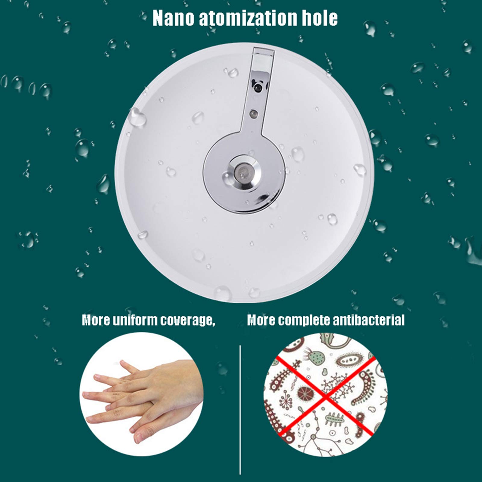 Przenośny automatyczny rozpylacz do dezynfekcji alkoholu, 280 ml dozownik natrysku bezdotykowy bezdotykowy czujnik podczerwieni indukcyjny mini nadaje się do domu biura szkół restauracji dla dzieci i dorosłych, zielony