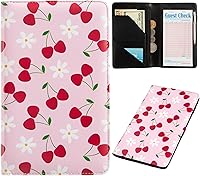 Vista 1 de Libreta rosa para mesera, libro para camarera, lindos libros para meseros con bolsillo con cierre, organizador de libros para meseras, talonario
