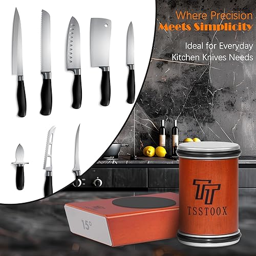 Miniatura 7 de Kit de herramientas de afilador de cuchillos rodantes con discos de diamante dobles (grano 4001000)  Almohadilla magnética de precisión N52 con 15 y