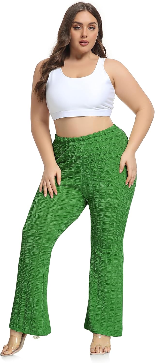 ZERDOCEAN Women's Plus Size Flare Leggings High-Waisted Bootcut Wide Leg Leggings Pants - Image 4