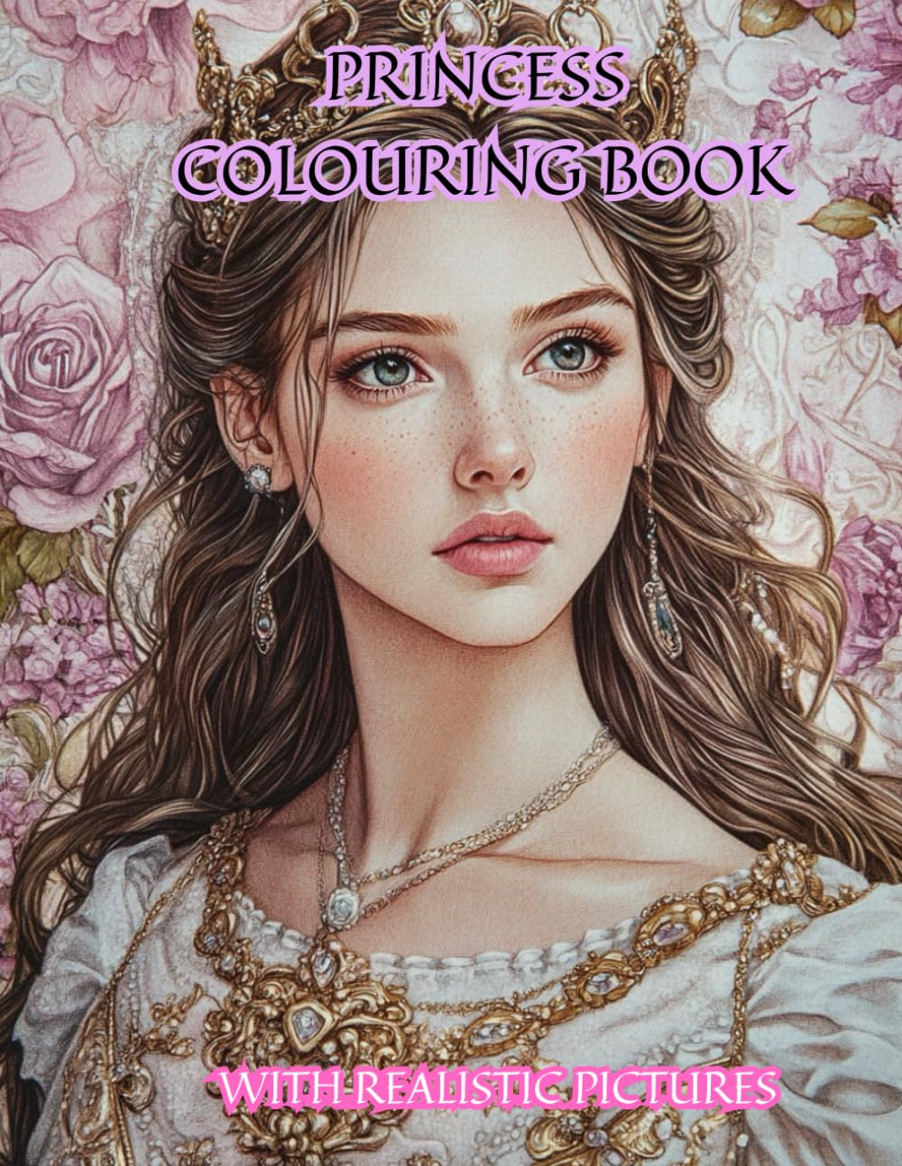 Princess Colouring Book – 80 Beautiful A4 Pages of Magical Princess Designs